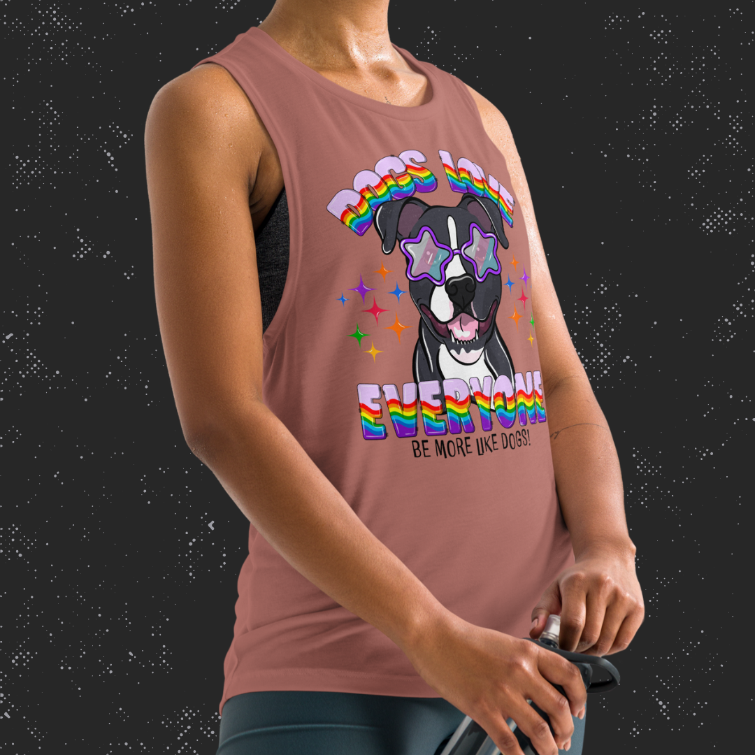 Dogs Love Everyone Women's Muscle Tank Top