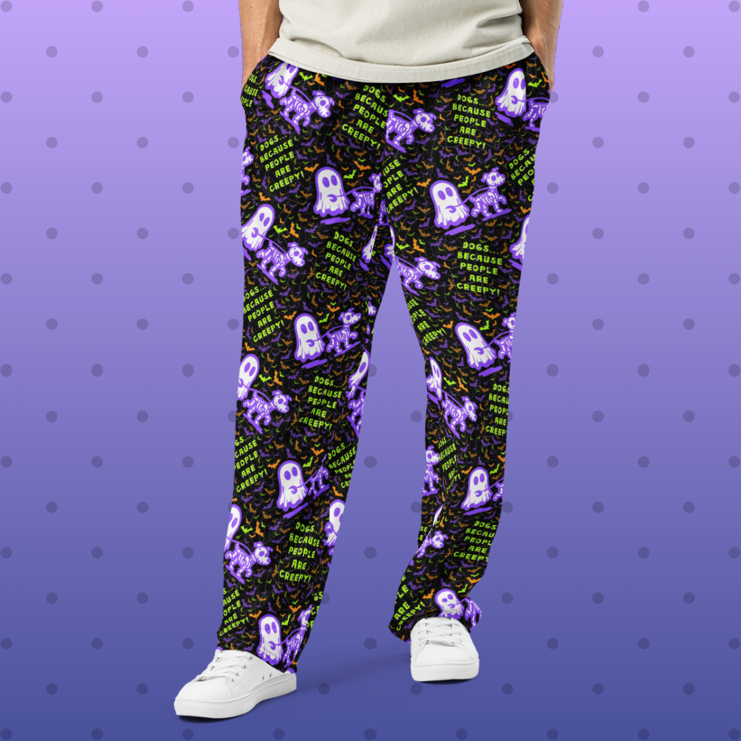 Printed Unisex Wide-Leg Joggers - Various Patterns
