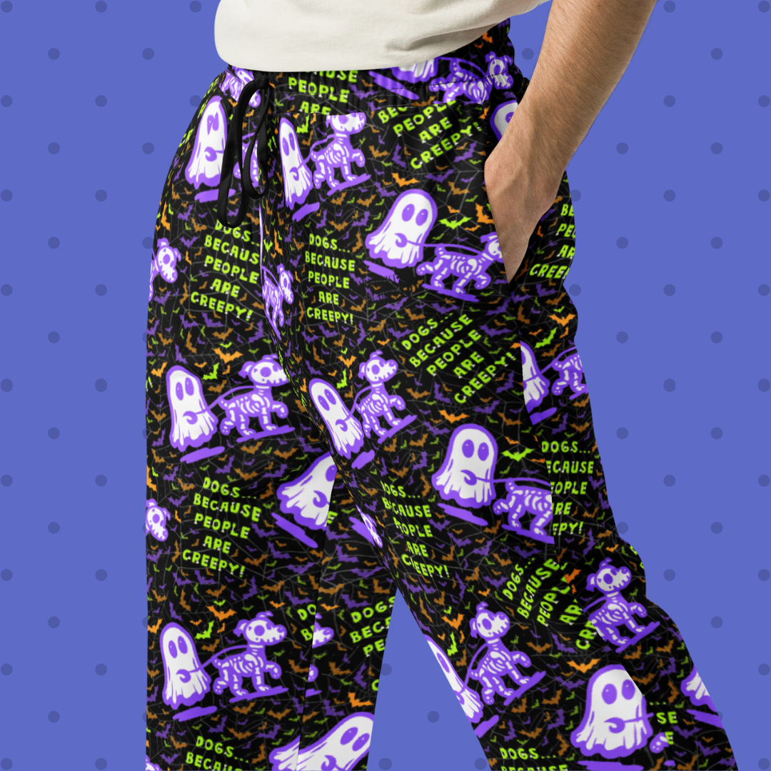 Printed Unisex Wide-Leg Joggers - Various Patterns