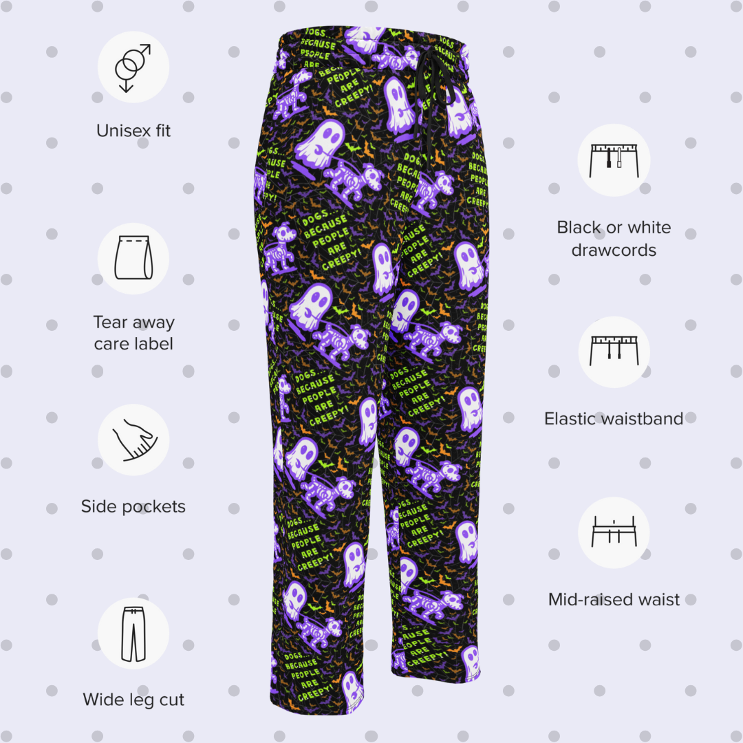 Printed Unisex Wide-Leg Joggers - Various Patterns