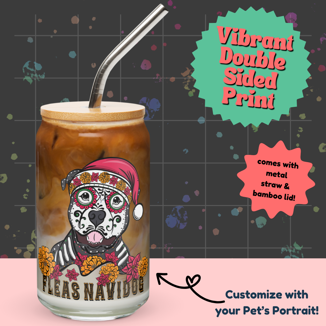 Fleas Navidog Glass w/Lid