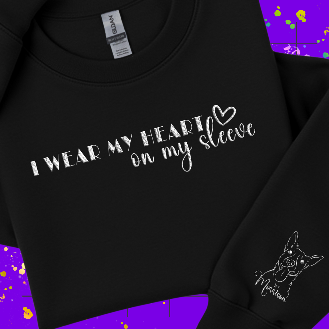 Heart on my Sleeve Embroidered Unisex Sweatshirt
