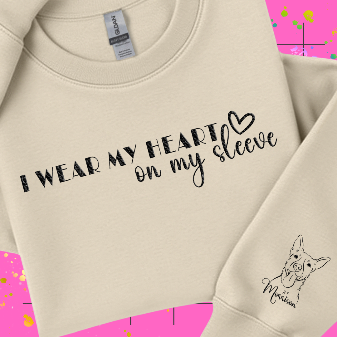 Heart on my Sleeve Embroidered Unisex Sweatshirt