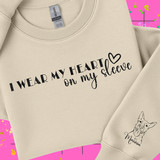 Heart on my Sleeve Embroidered Unisex Sweatshirt
