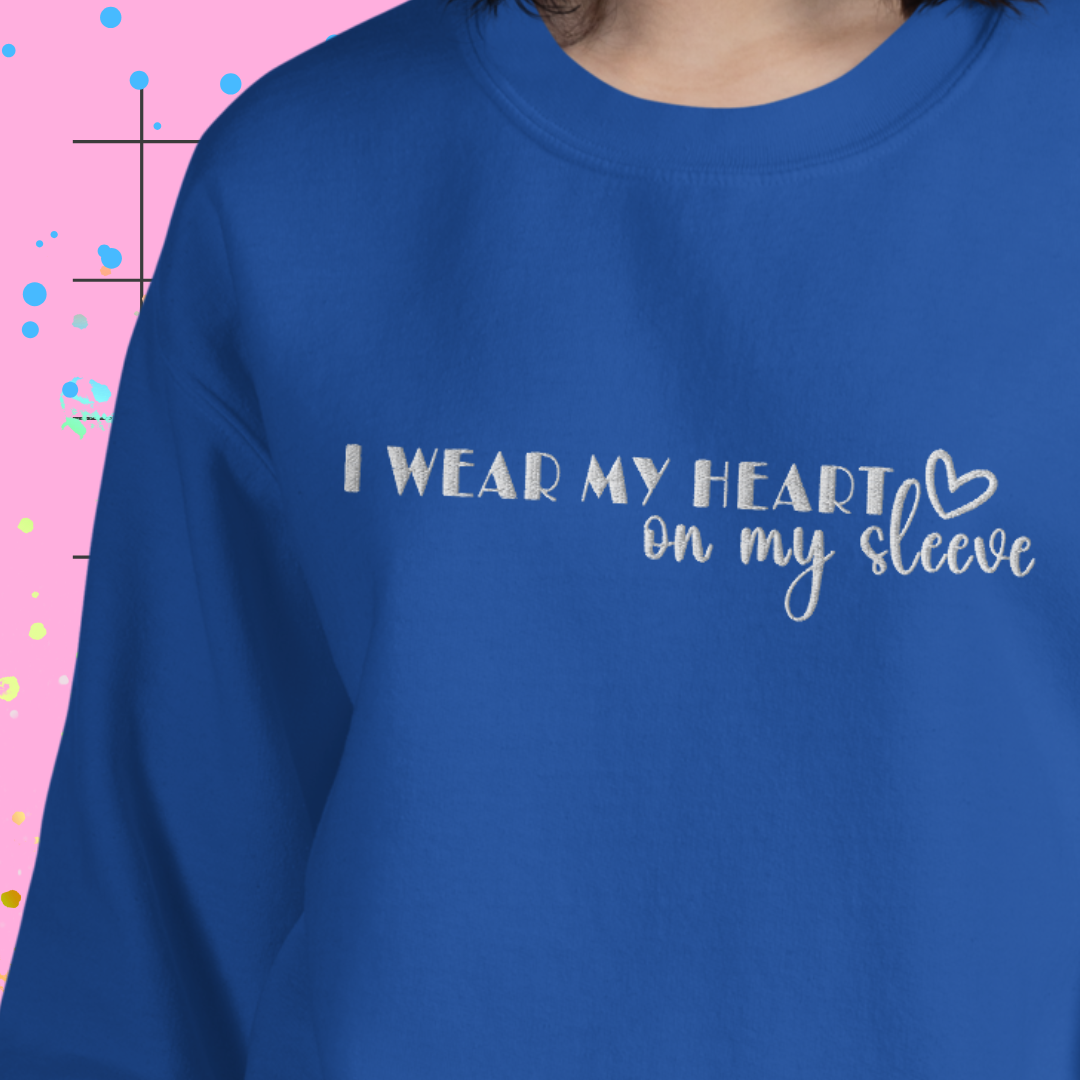 Heart on my Sleeve Embroidered Unisex Sweatshirt