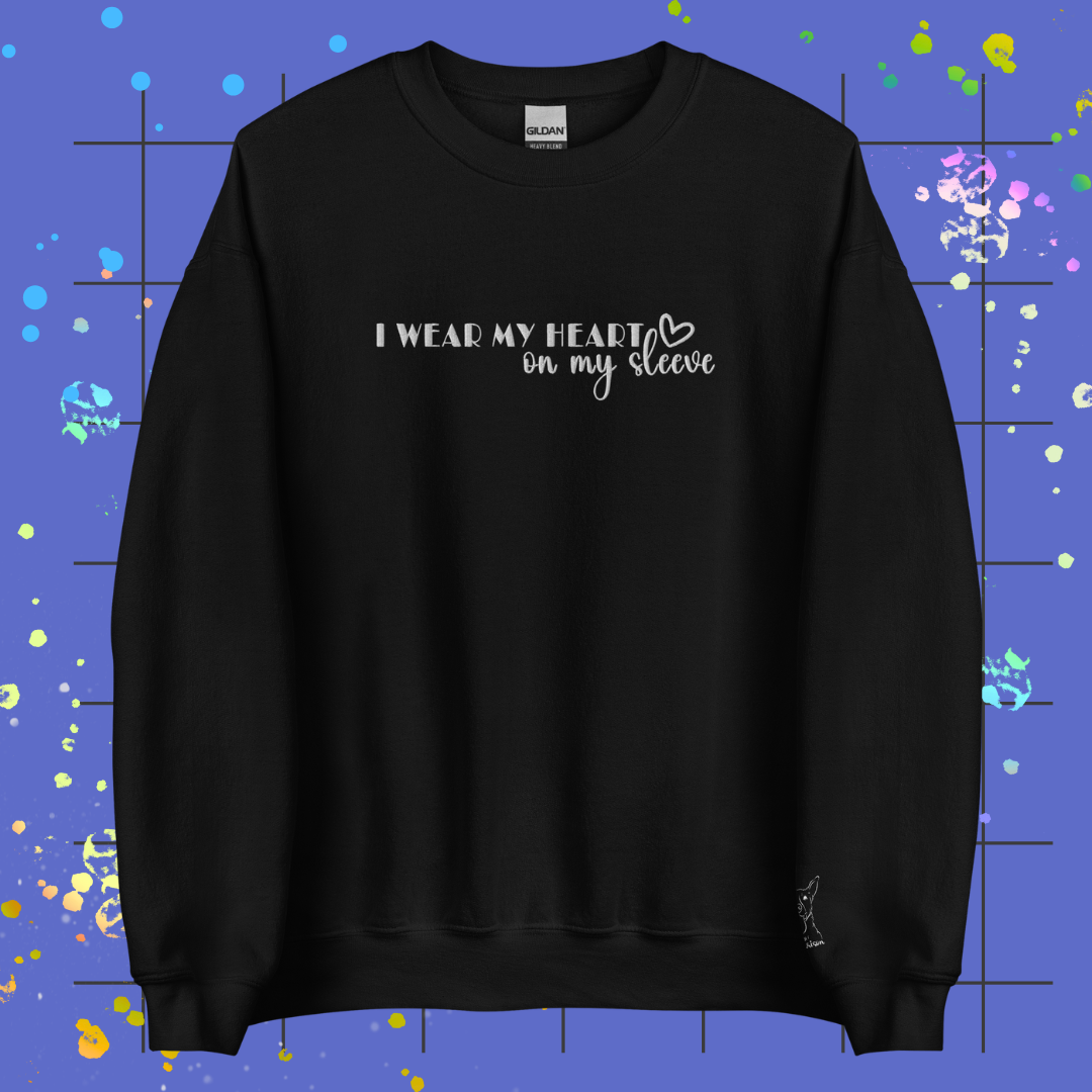 Heart on my Sleeve Embroidered Unisex Sweatshirt