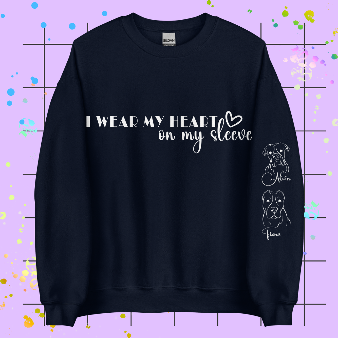Heart on my Sleeve Printed Unisex Sweatshirt