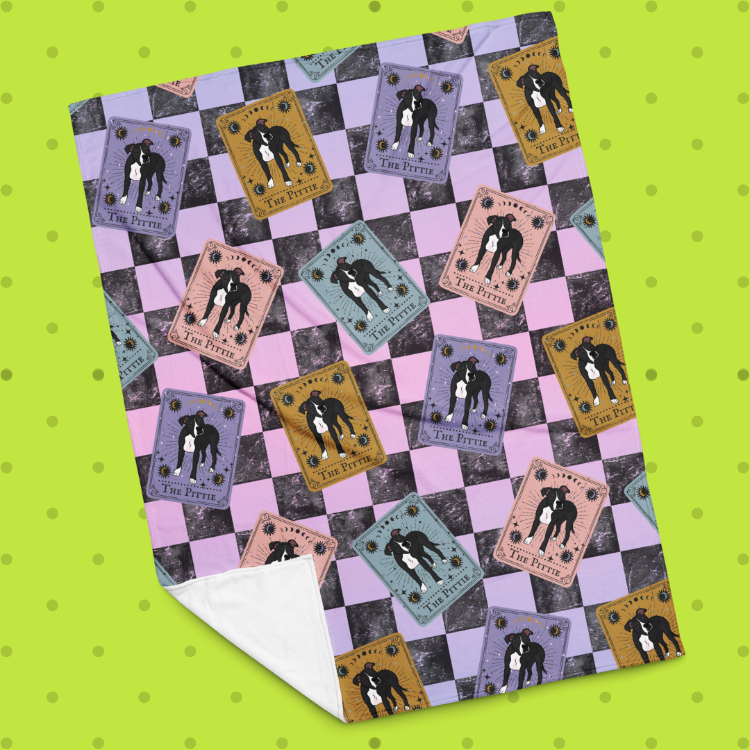 The Pittie Tarot Card Throw Blanket