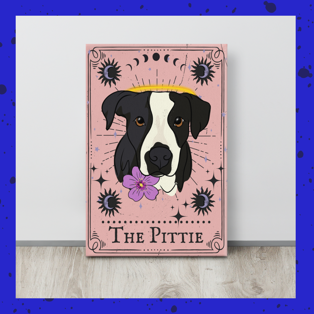 The Pittie Tarot Card Canvas Print