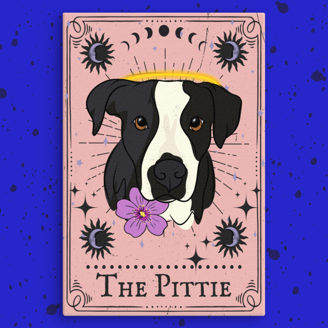 The Pittie Tarot Card Canvas Print