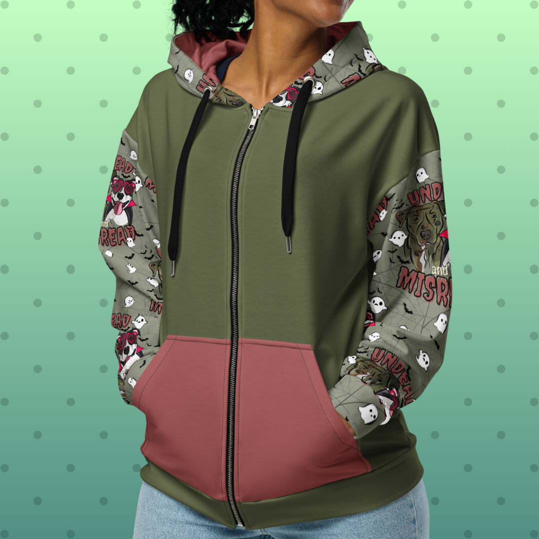 Printed Unisex Zip Up Hoodie - Various Patterns