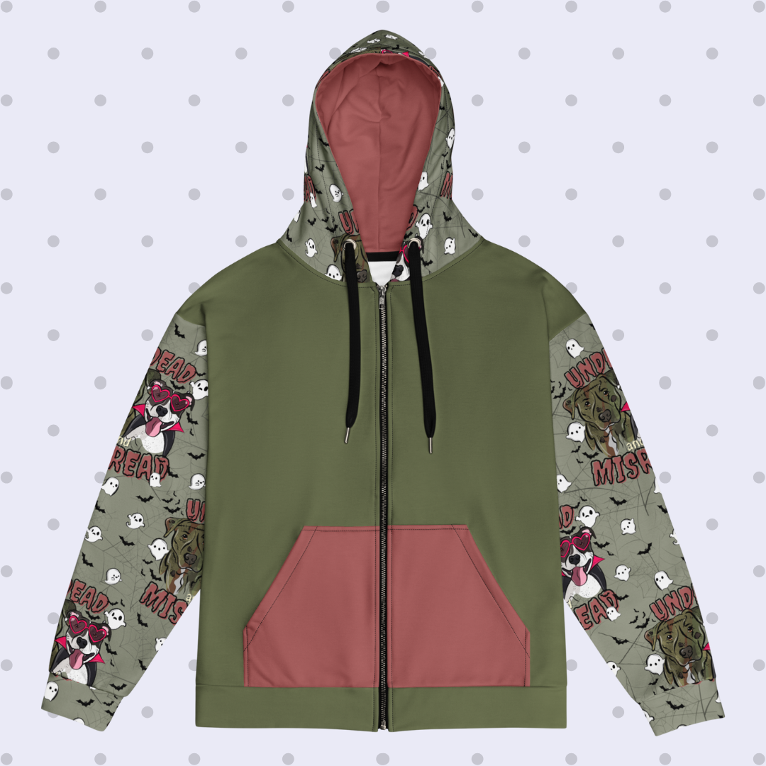 Printed Unisex Zip Up Hoodie - Various Patterns