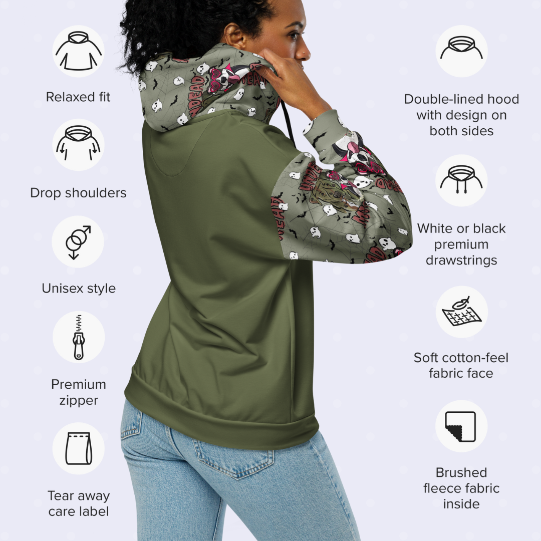 Printed Unisex Zip Up Hoodie - Various Patterns