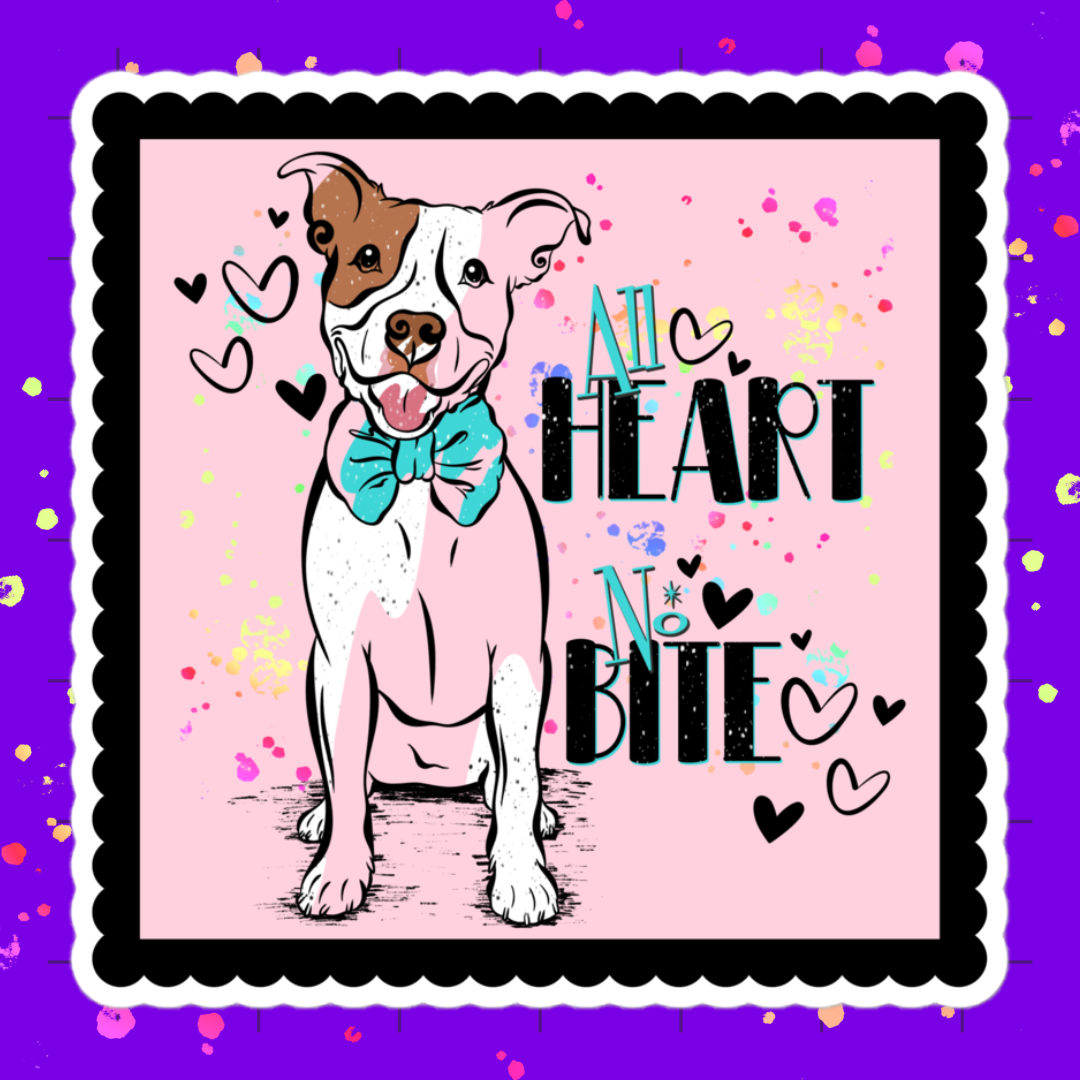 All Heart, No Bite Kiss-Cut Sticker