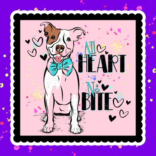 All Heart, No Bite Kiss-Cut Sticker