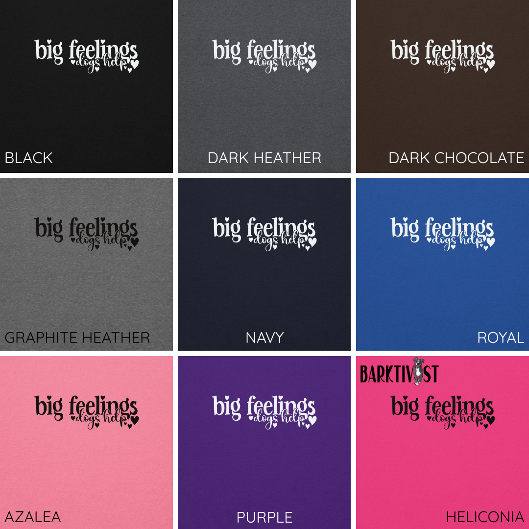 Big Feelings, Dogs Help Unisex Hoodie