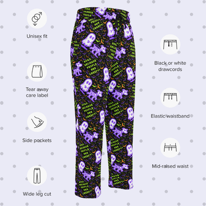 Printed Unisex Wide-Leg Joggers - Various Patterns