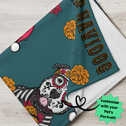 Fleas Navidog Throw Blanket