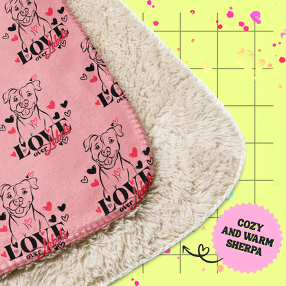 Love Over Labels Sherpa Throw Blanket
