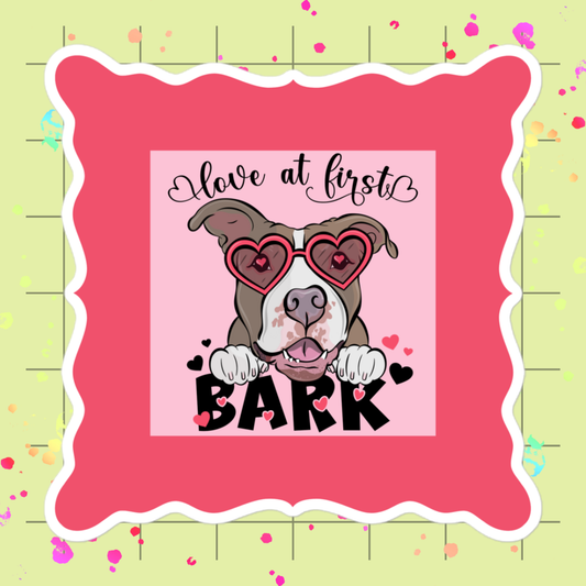 Love at First Bark Kiss-Cut Sticker