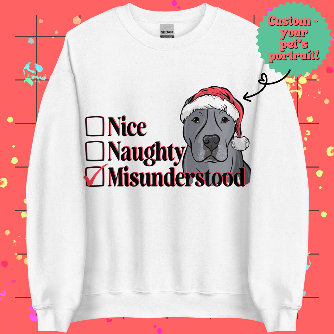 Nice, Naughty, Misunderstood Unisex Sweatshirt