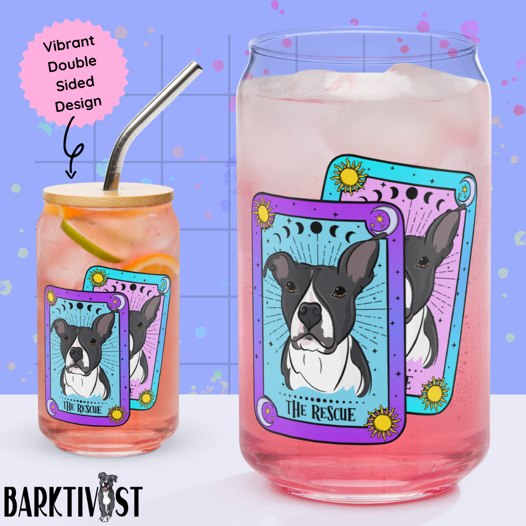 PAWsonalized Glass W/Lid & Straw