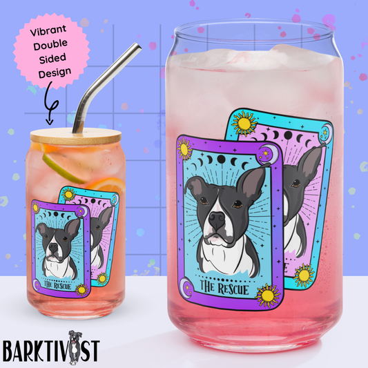 PAWsonalized Glass W/Lid & Straw