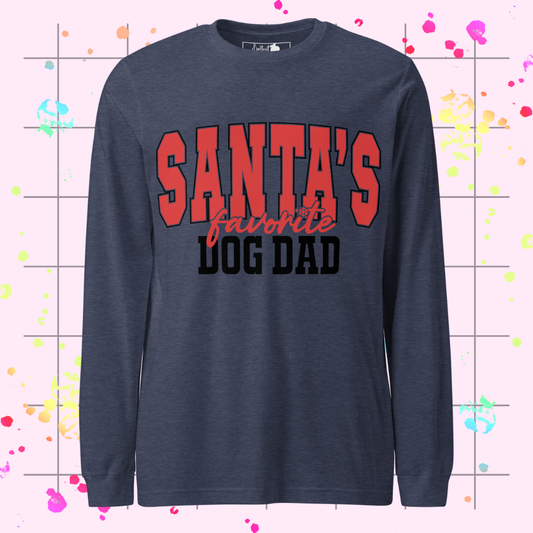 Santa's Favorite Dog Dad Longsleeve Tee