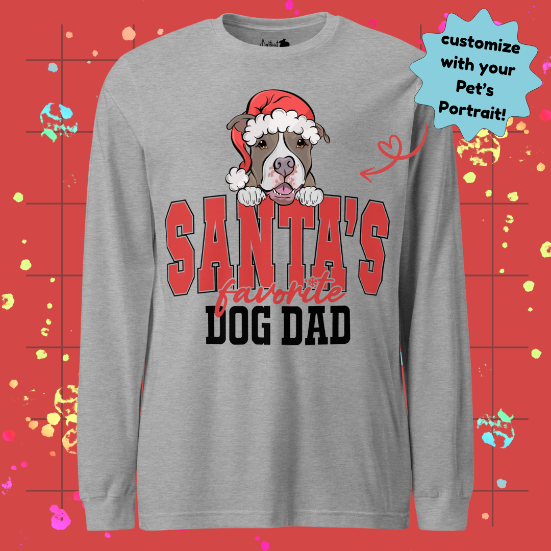 Santa's Favorite Dog Dad Longsleeve Tee