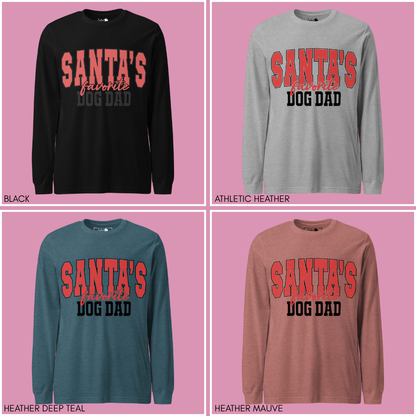 Santa's Favorite Dog Dad Longsleeve Tee
