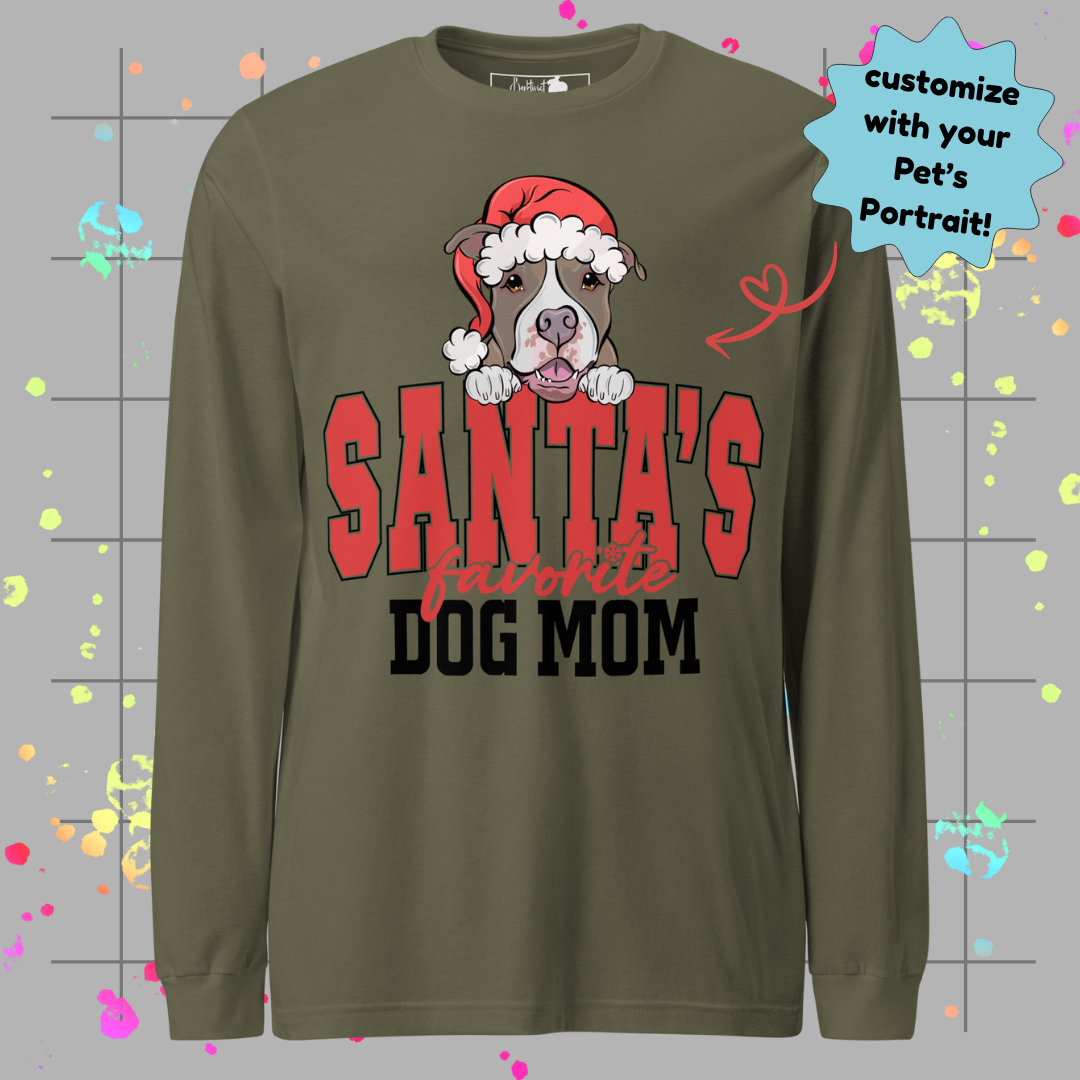 Santa's Favorite Dog Mom Longsleeve Tee