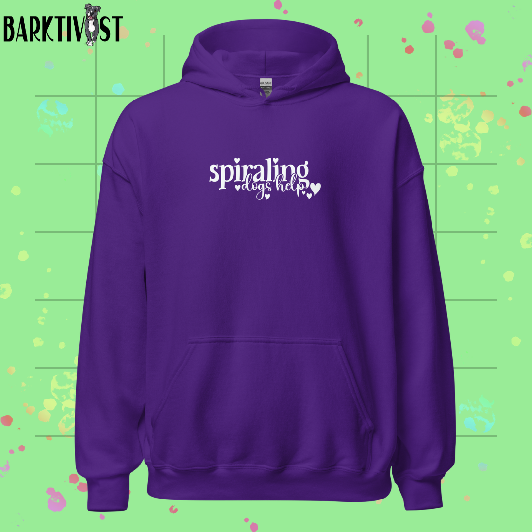 Spiraling, Dogs Help Unisex Hoodie