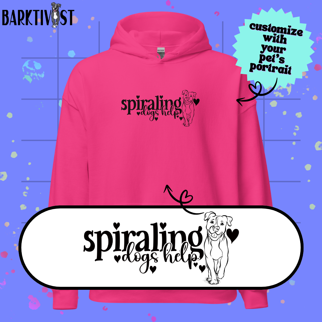 Spiraling, Dogs Help Unisex Hoodie
