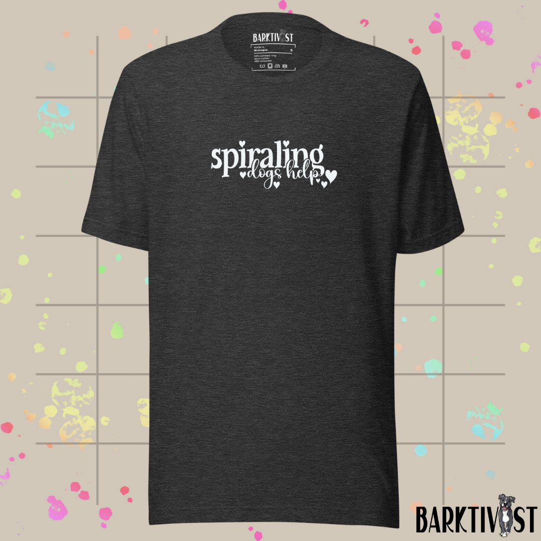 Spiraling, Dogs Help Unisex Tee