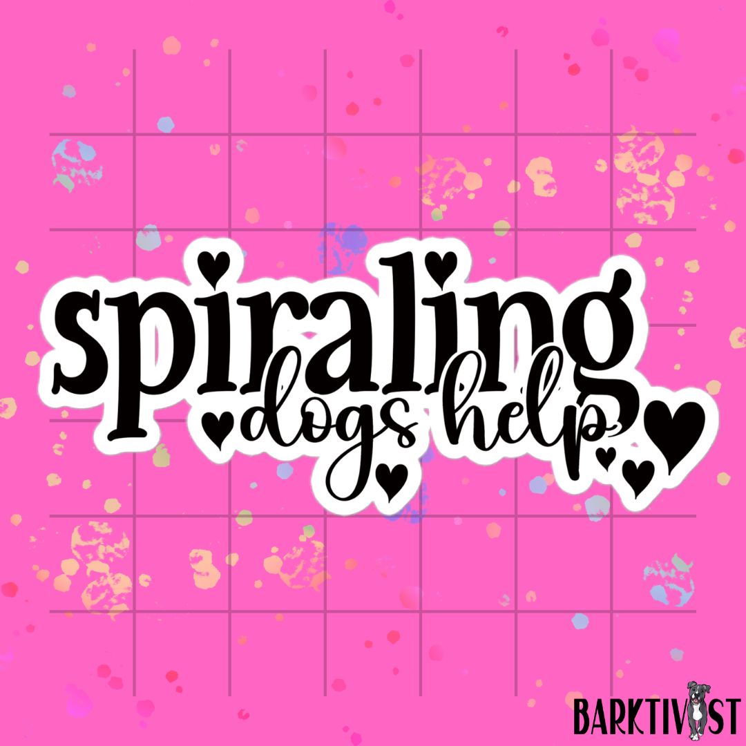 Spiraling, Dogs Help Die-Cut Sticker