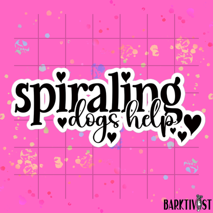 Spiraling, Dogs Help Die-Cut Sticker