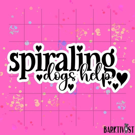 Spiraling, Dogs Help Die-Cut Sticker