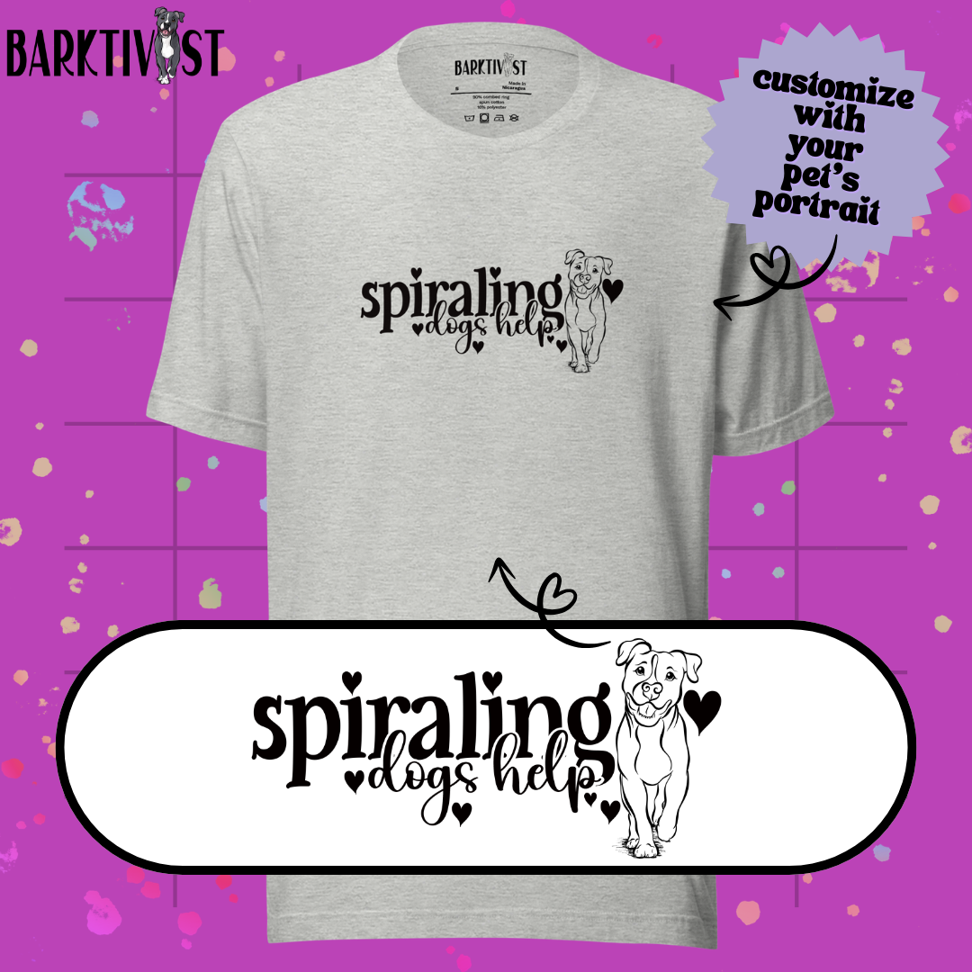 Spiraling, Dogs Help Unisex Tee