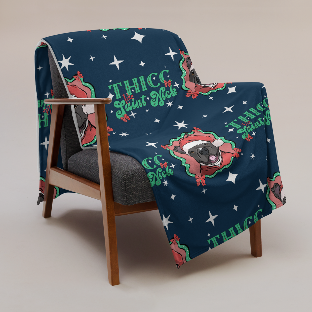 Thicc Like Saint Nick Throw Blanket