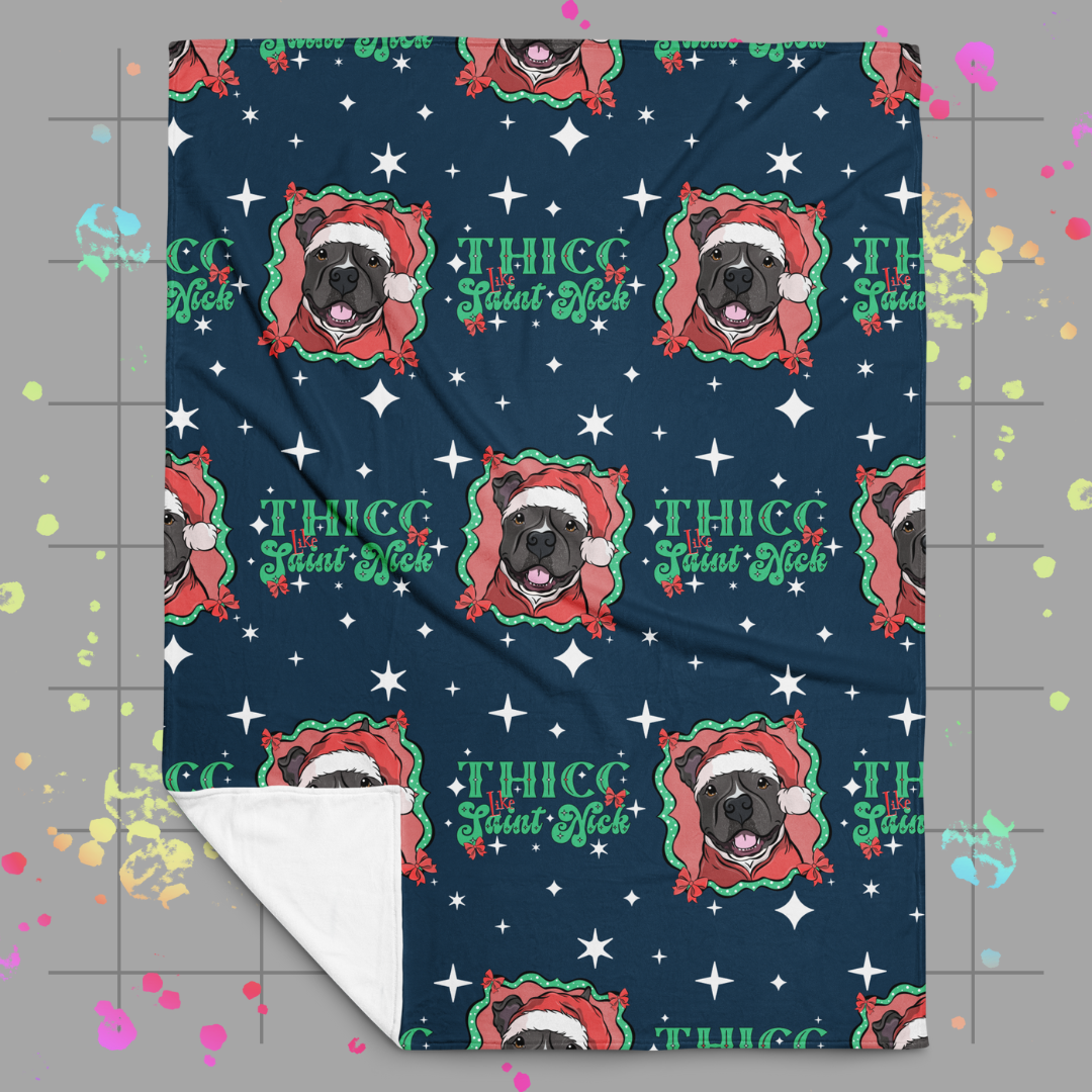 Thicc Like Saint Nick Throw Blanket