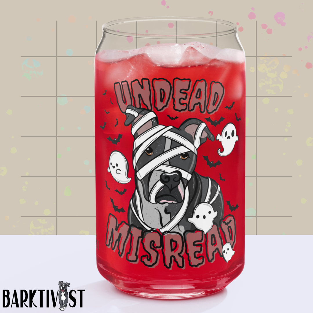 Undead & Misread Glass w/Lid & Straw