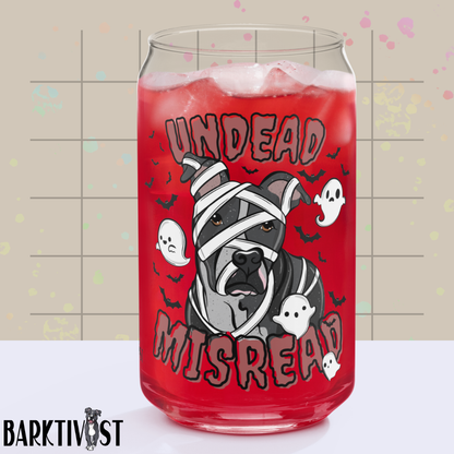 Undead & Misread Glass w/Lid & Straw