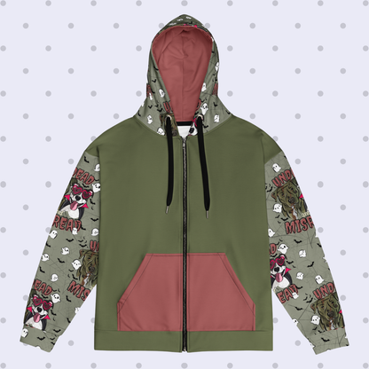 Printed Unisex Zip Up Hoodie - Various Patterns