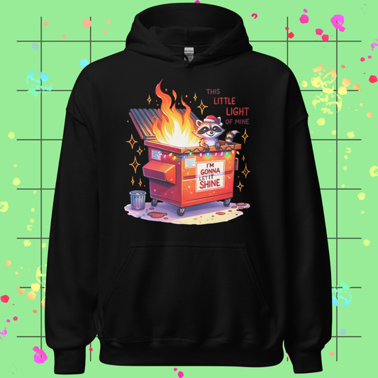 Raccoon, This Little Light of Mine Unisex Hoodie